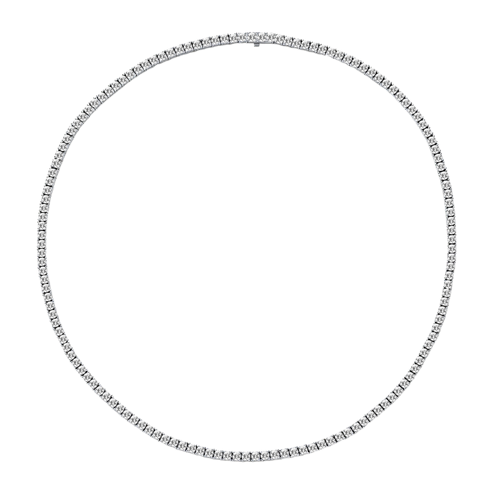 925 Sterling Silver Lab-Grown White Sapphire Tennis Necklace