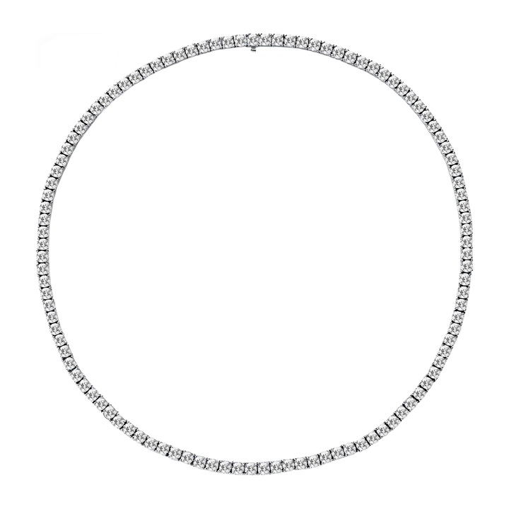 925 Sterling Silver Lab-Grown White Sapphire Tennis Necklace