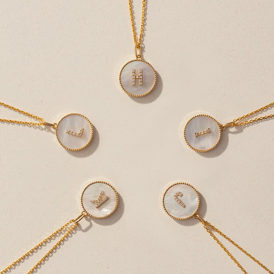 LEAN IN COLLECTION Custom Letter Mother-of-Pearl Necklace - HELAS Jewelry