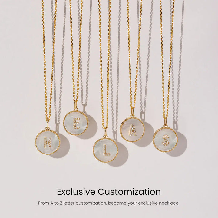LEAN IN COLLECTION Custom Letter Mother-of-Pearl Necklace - HELAS Jewelry