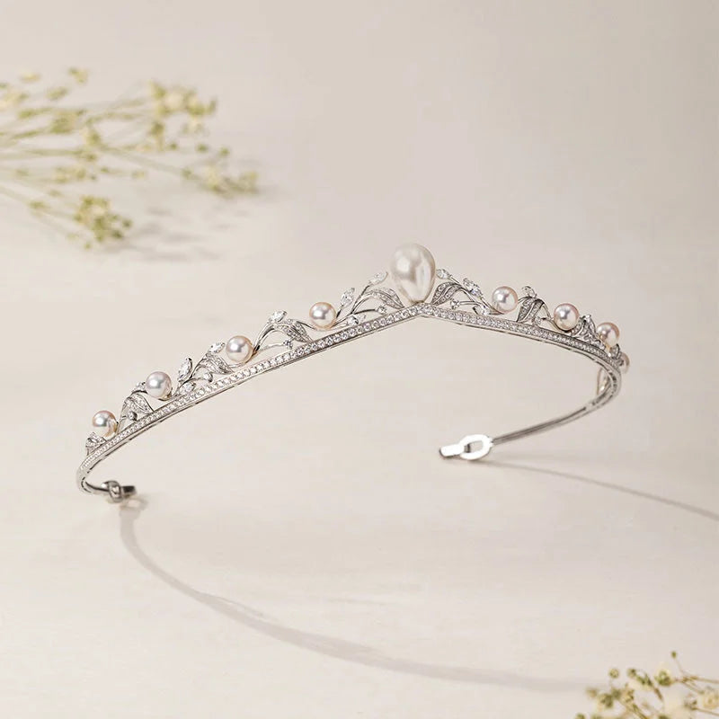 LOVE GROWS COLLECTION Rare Akoya and White South Sea Pearl 18K White Gold Diamond Crown LOVE GROWS COLLECTION Rare Akoya and White South Sea Pearl 18K White Gold Diamond Crown LOVE GROWS COLLECTION