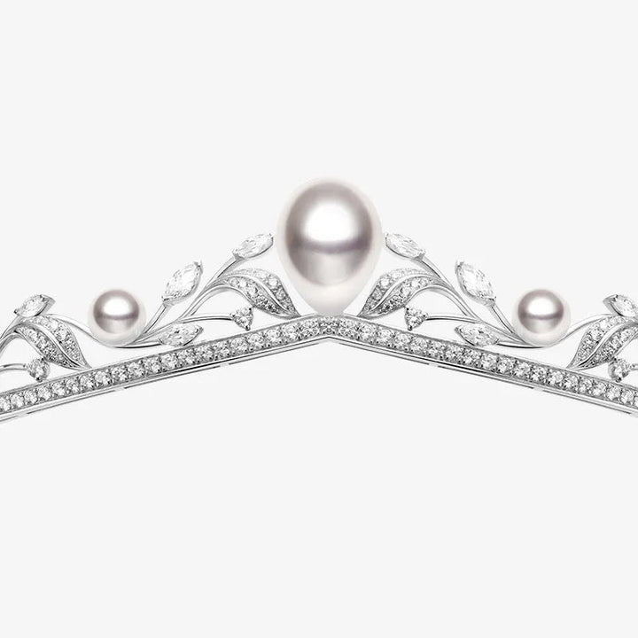 LOVE GROWS COLLECTION Rare Akoya and White South Sea Pearl 18K White Gold Diamond Crown LOVE GROWS COLLECTION Rare Akoya and White South Sea Pearl 18K White Gold Diamond Crown LOVE GROWS COLLECTION
