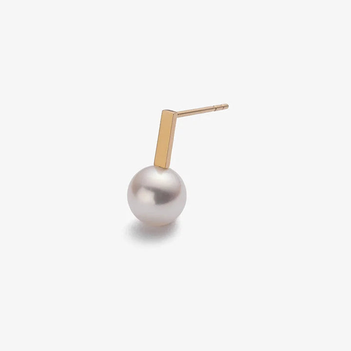 Akoya Saltwater Pearl Earrings 18K Yellow Gold Pearl Earrings - HELAS Jewelry