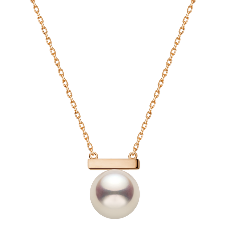 Akoya pearl 18K gold necklace from Melody Collection featuring a whole rest note pendant, elegant jewelry for special occasions.