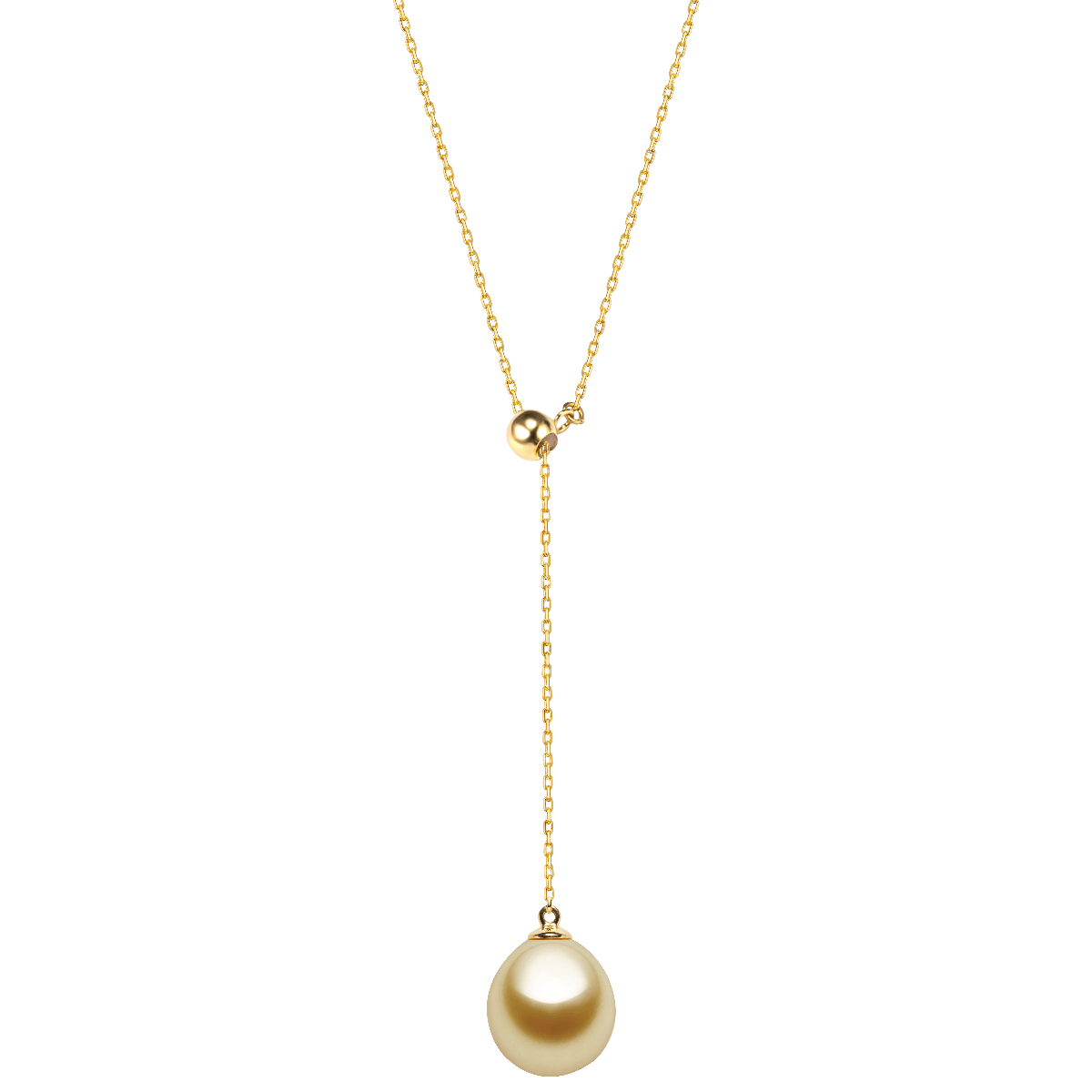 South Sea Golden Pearl 14K Gold Adaptable Y Necklace - HELAS Jewelry