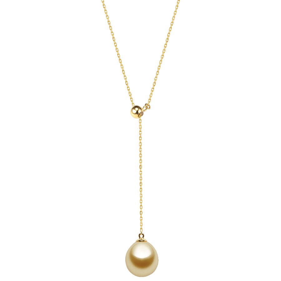 South Sea Golden Pearl 14K Gold Adaptable Y Necklace - HELAS Jewelry