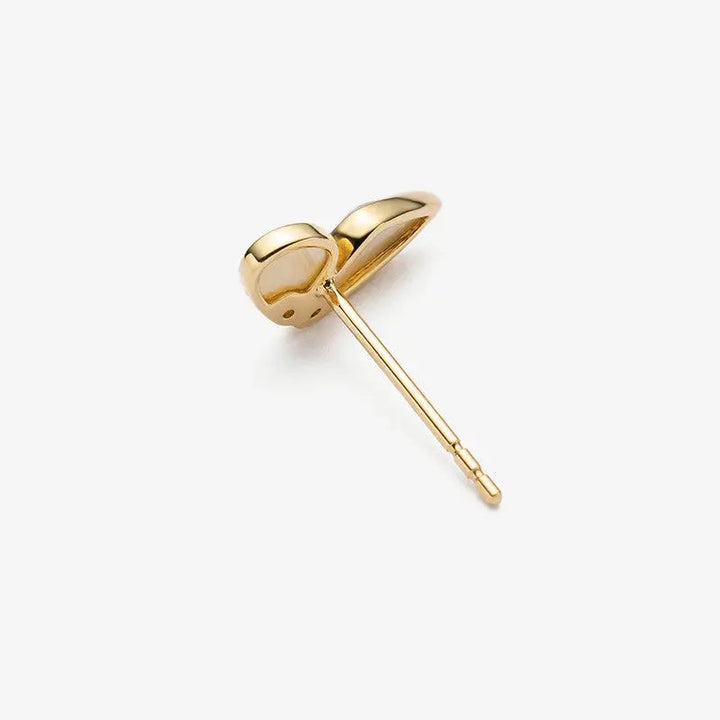 Back view of gold vermeil butterfly stud earring post and butterfly backing in 925 sterling silver