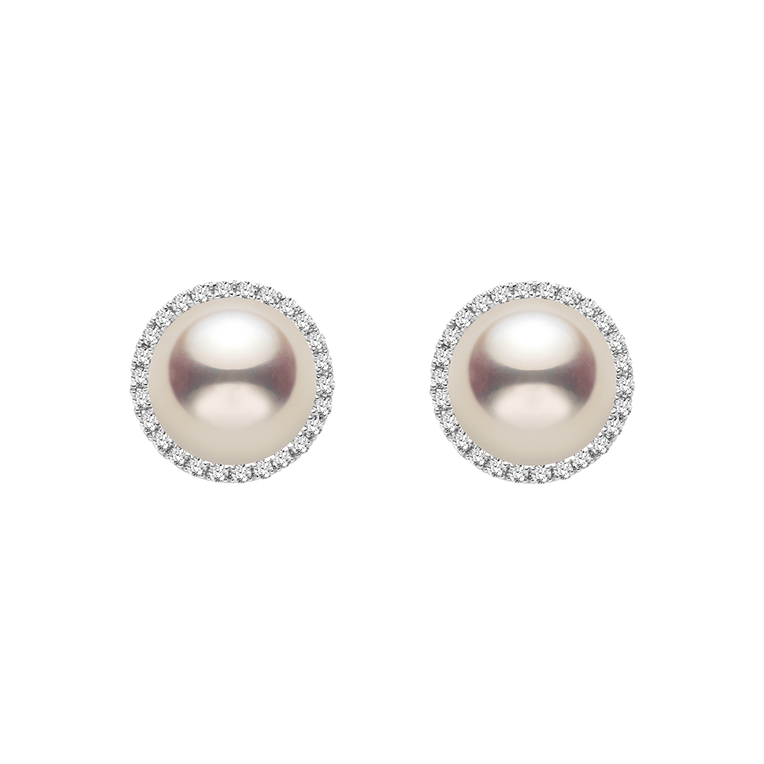 18K Gold Diamond Butterfly Circle Modular Stud Earrings - HELAS Jewelry