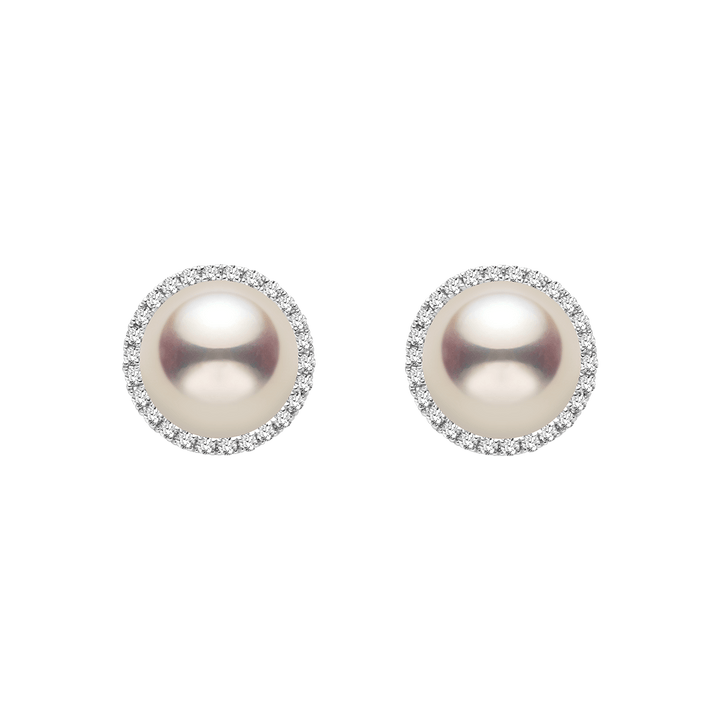 18K Gold Diamond Butterfly Circle Modular Stud Earrings - HELAS Jewelry