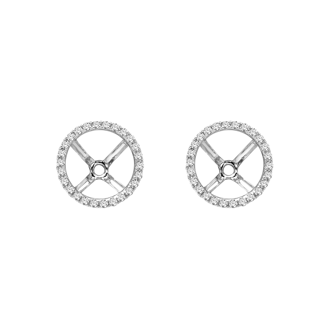 18K Gold Diamond Butterfly Circle Modular Stud Earrings - HELAS Jewelry