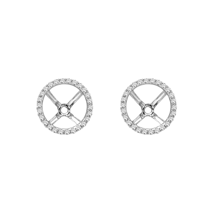 18K Gold Diamond Butterfly Circle Modular Stud Earrings - HELAS Jewelry