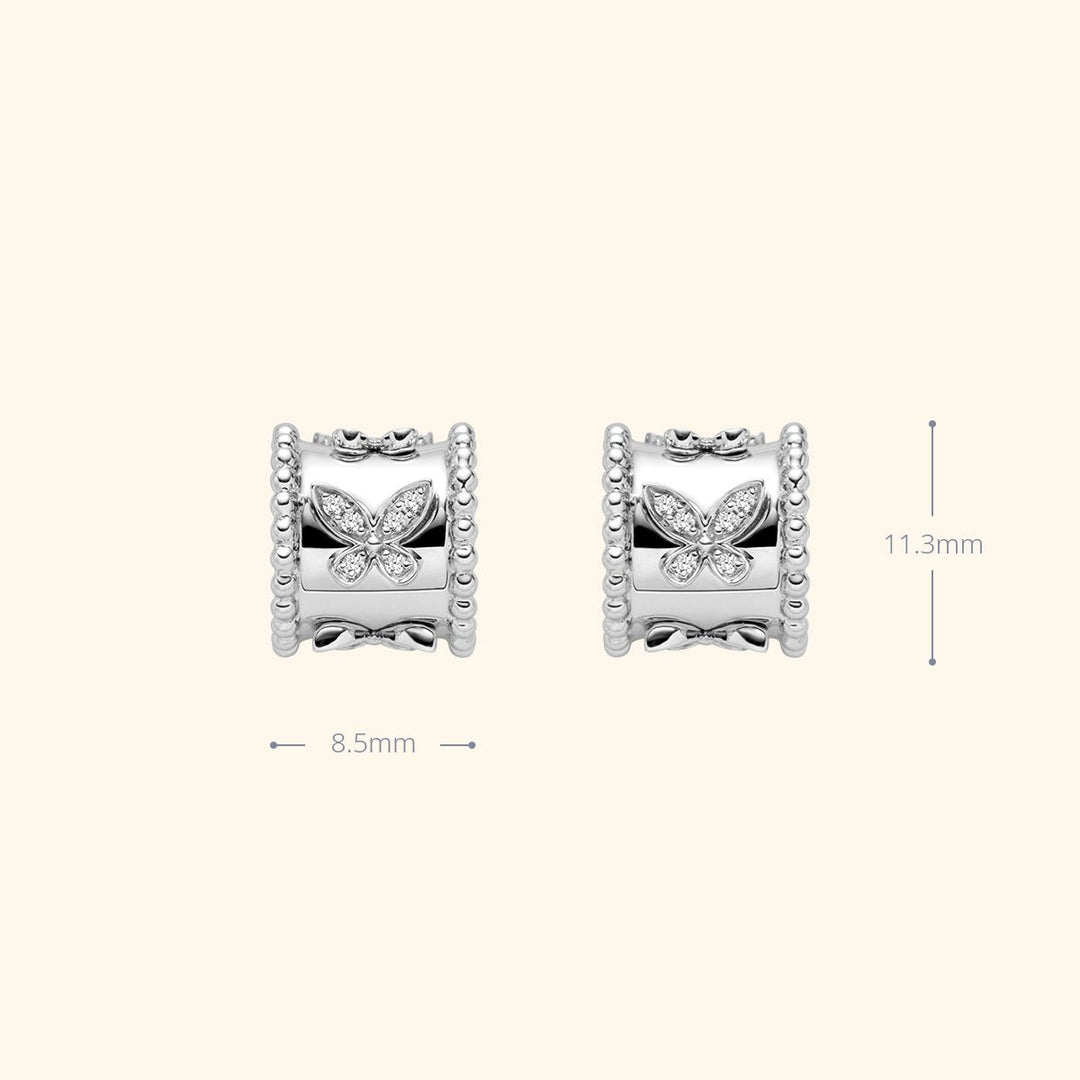 18K Gold Diamond Kaleidoscope Butterfly Stud Earrings - HELAS Jewelry