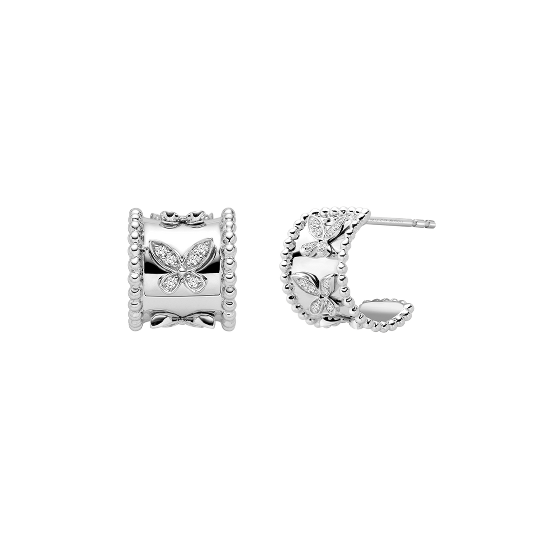 18K Gold Diamond Kaleidoscope Butterfly Stud Earrings