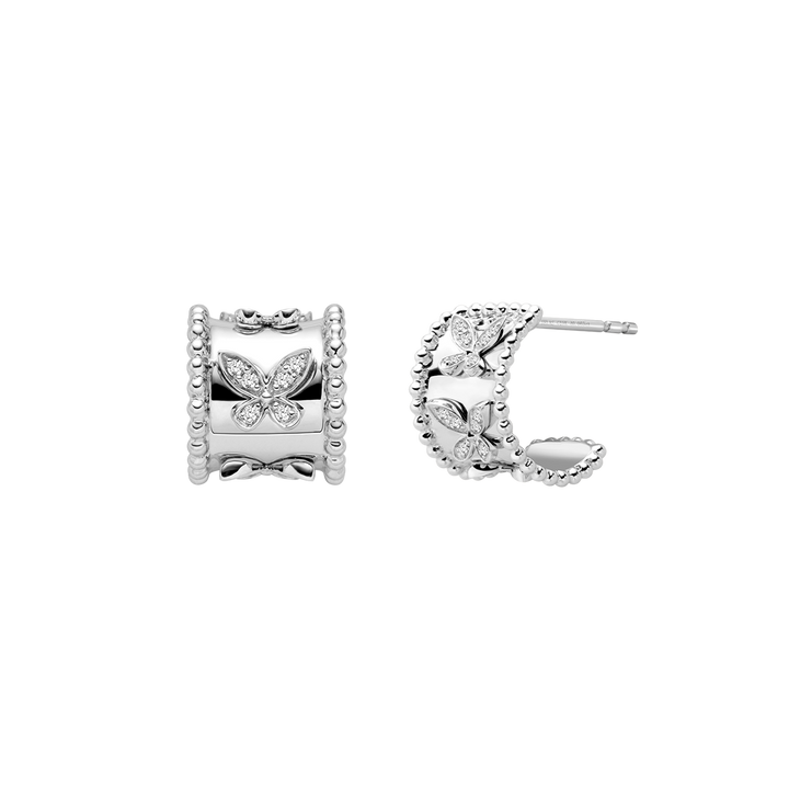 18K Gold Diamond Kaleidoscope Butterfly Stud Earrings
