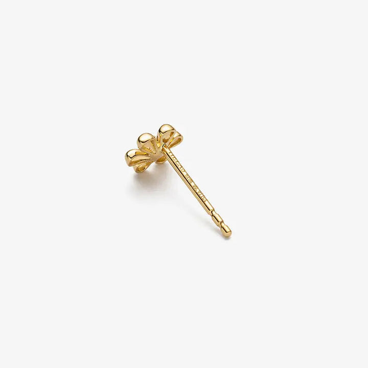 18K Gold Flower Diamonds Ear Studs - HELAS Jewelry
