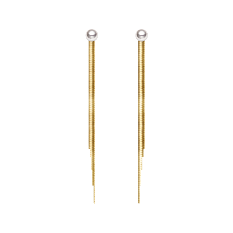 18K Gold earring Imitation Tassel Eardrop Earrings