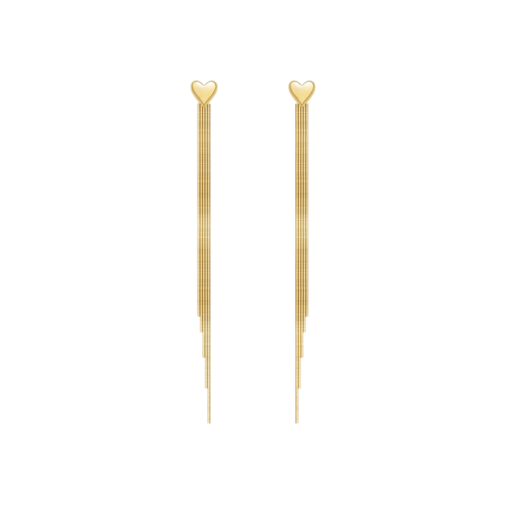 18K Gold earring Imitation Tassel Eardrop Earrings
