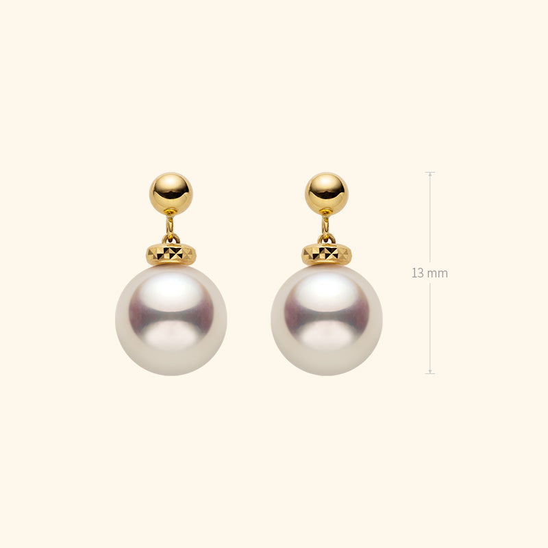 Akoya Pearl 18K Gold Italian Stud Earrings