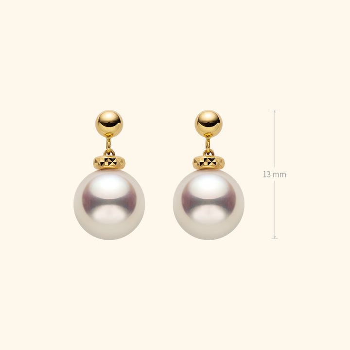 Akoya Pearl 18K Gold Italian Stud Earrings