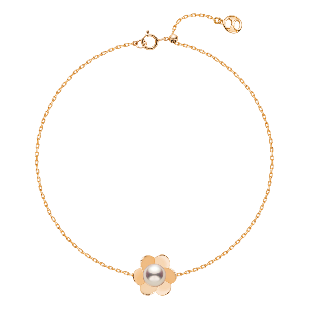 Freshwater Pearl 10K 14K Rose Gold Bloom Dew Bracelet