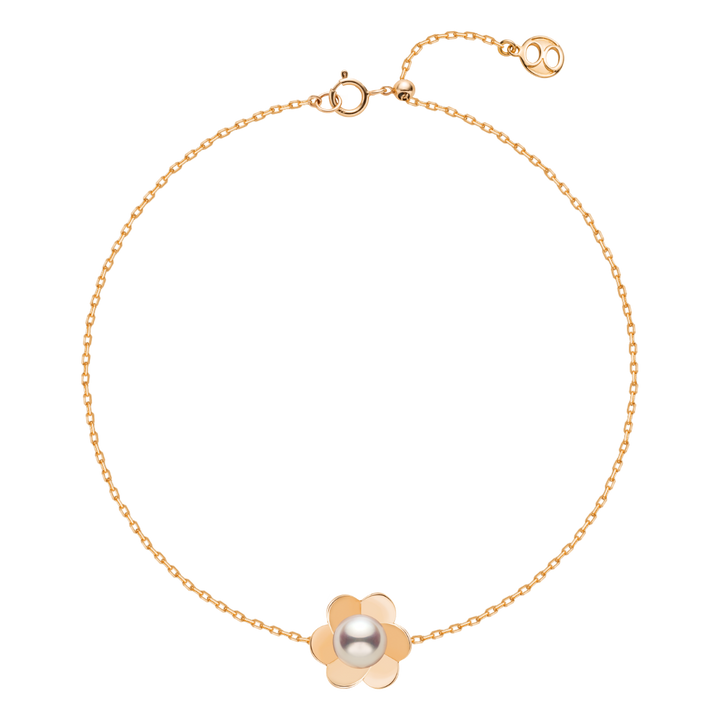 Freshwater Pearl 10K 14K Rose Gold Bloom Dew Bracelet
