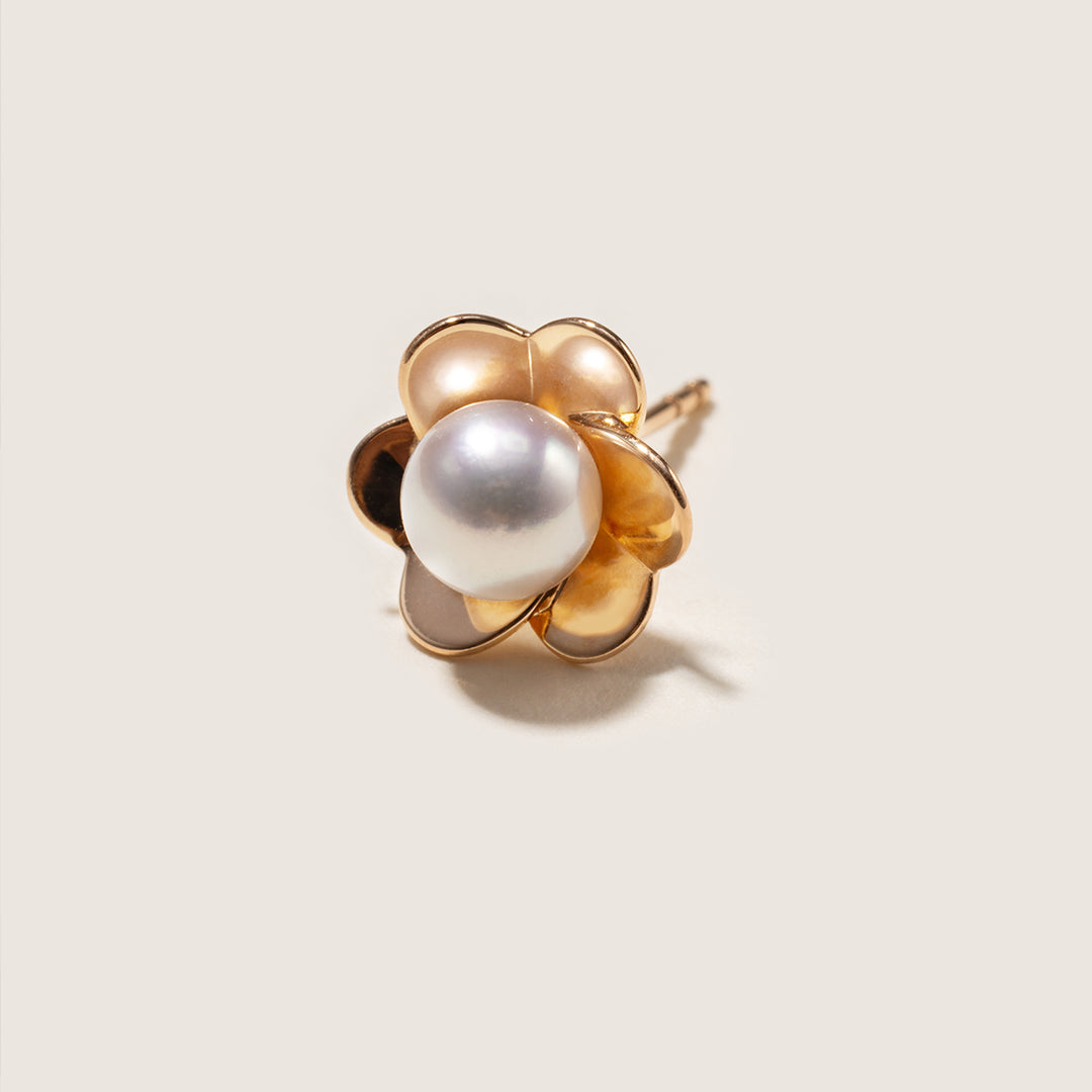 Freshwater Pearl 10K 14K Rose Gold Bloom Dew Earrings