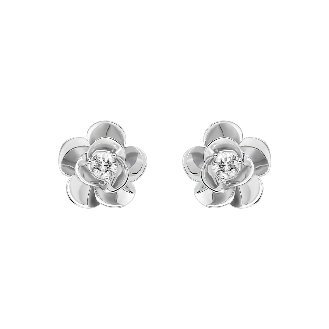 10K White Gold Lab-Grown Diamond Jasmine Stud Earrings