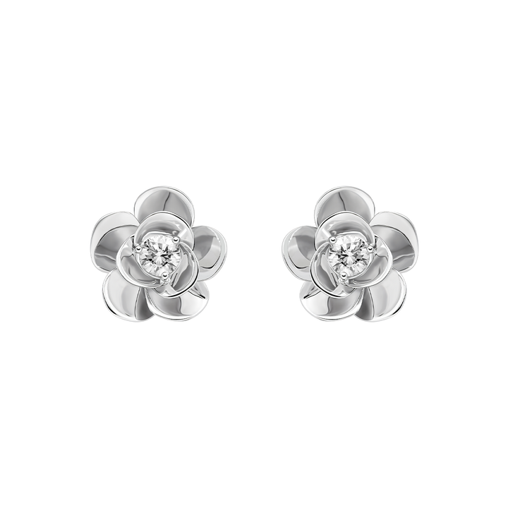 10K White Gold Lab-Grown Diamond Jasmine Stud Earrings