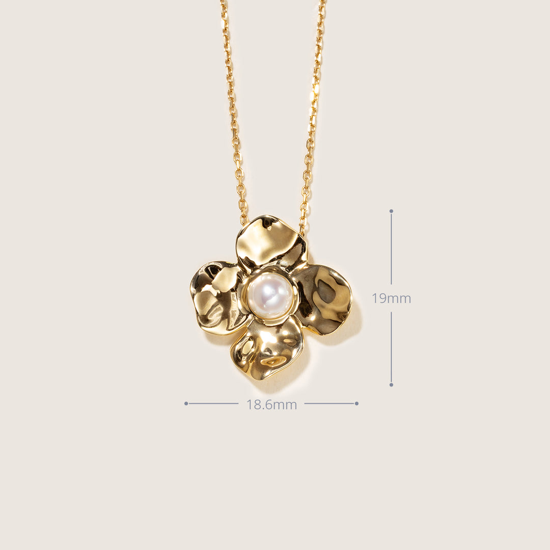 Freshwater Pearl 10K Gold Wild Bloom Pendant Necklace