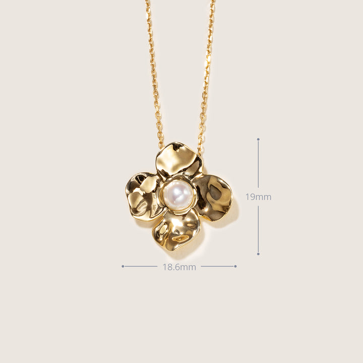 Freshwater Pearl 10K Gold Wild Bloom Pendant Necklace
