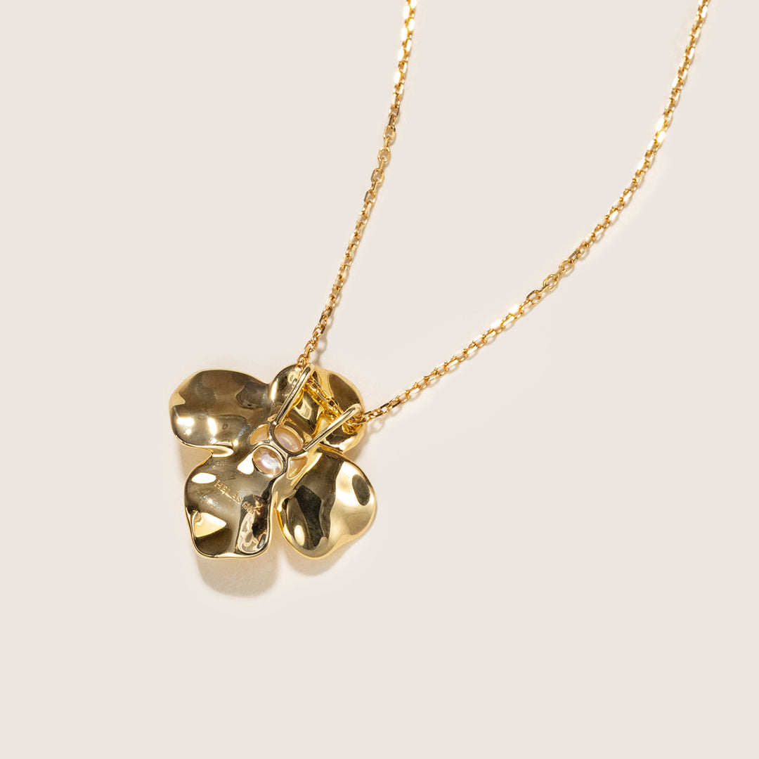 Freshwater Pearl 10K Gold Wild Bloom Pendant Necklace