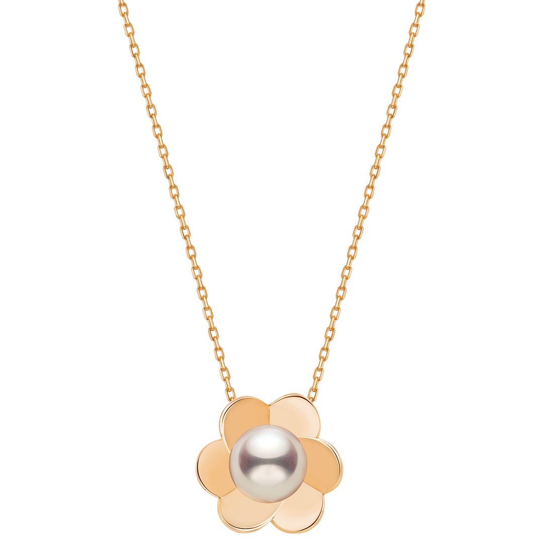 Freshwater Pearl 10K 14K Rose Gold Bloom Dew Necklace