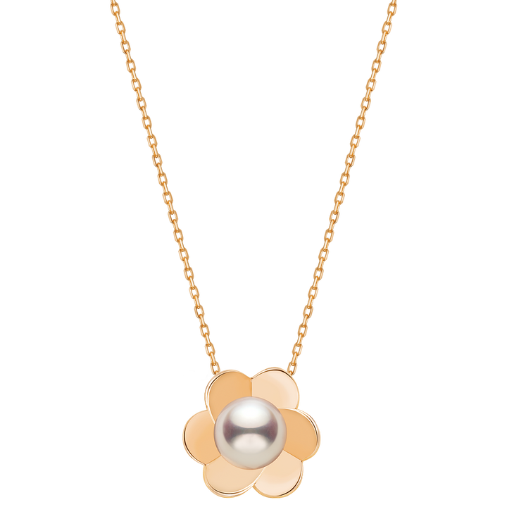 Freshwater Pearl 10K 14K Rose Gold Bloom Dew Necklace