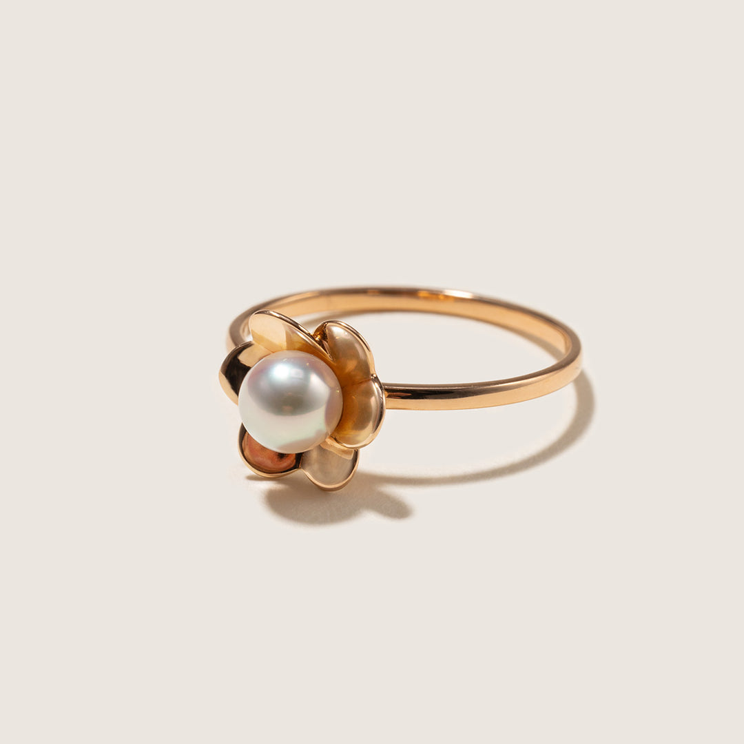 Freshwater Pearl 10K Rose Gold Bloom Dew Ring