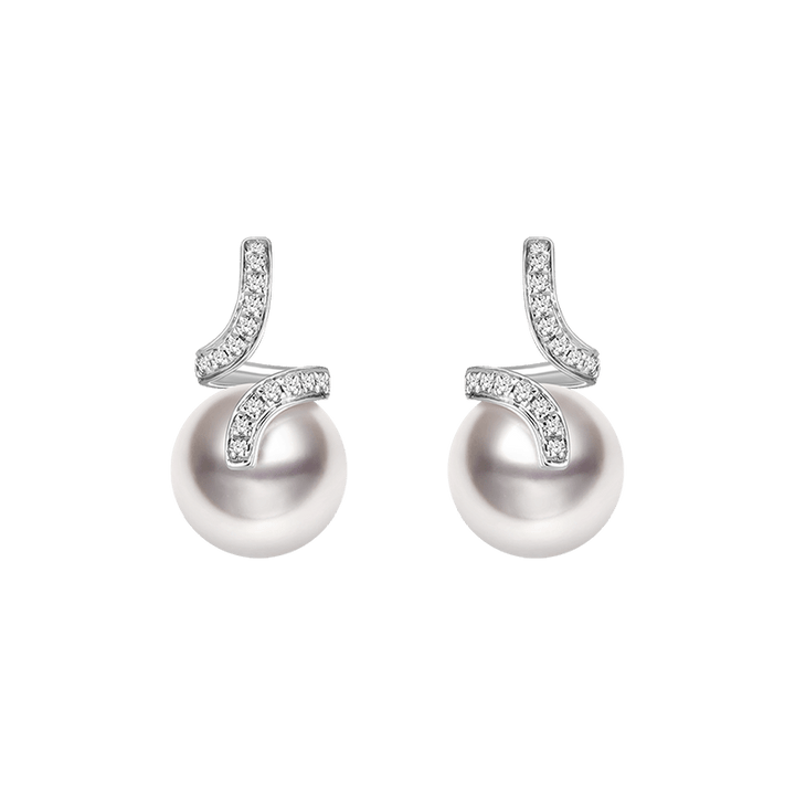 Pearl 18K Gold Plated Elegant Wave Stud Earrings - HELAS Jewelry