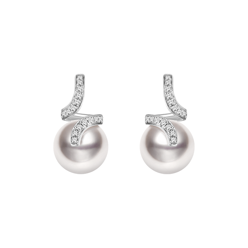 Pearl 18K Gold Plated Elegant Wave Stud Earrings - HELAS Jewelry