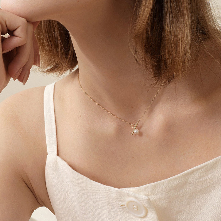 Akoya Pearl 18K Gold Percentage Necklace - HELAS Jewelry
