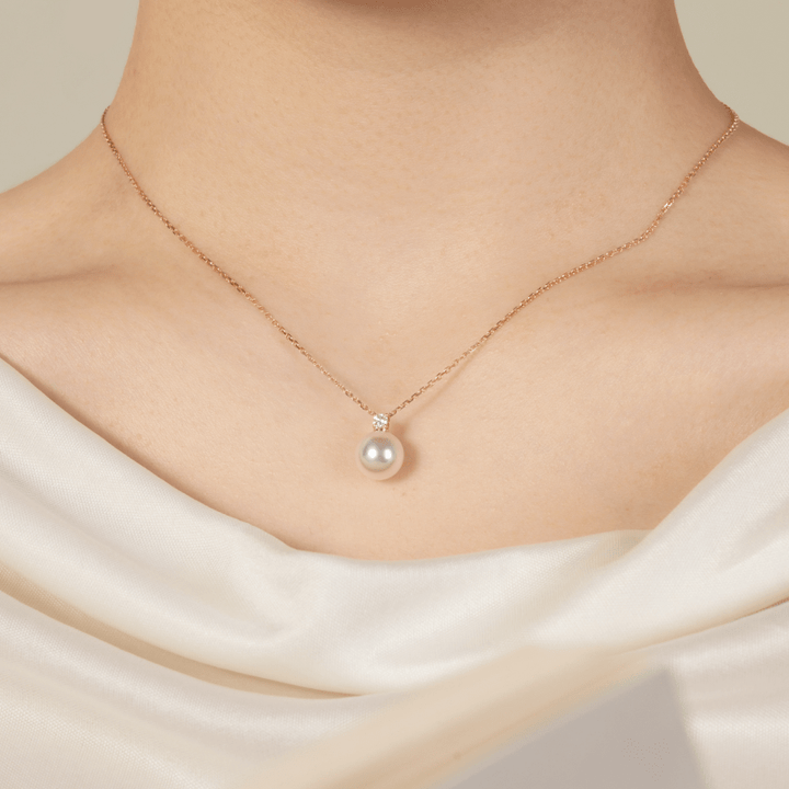 Premier Akoya Pearl 18K Gold Diamond Necklace - HELAS Jewelry