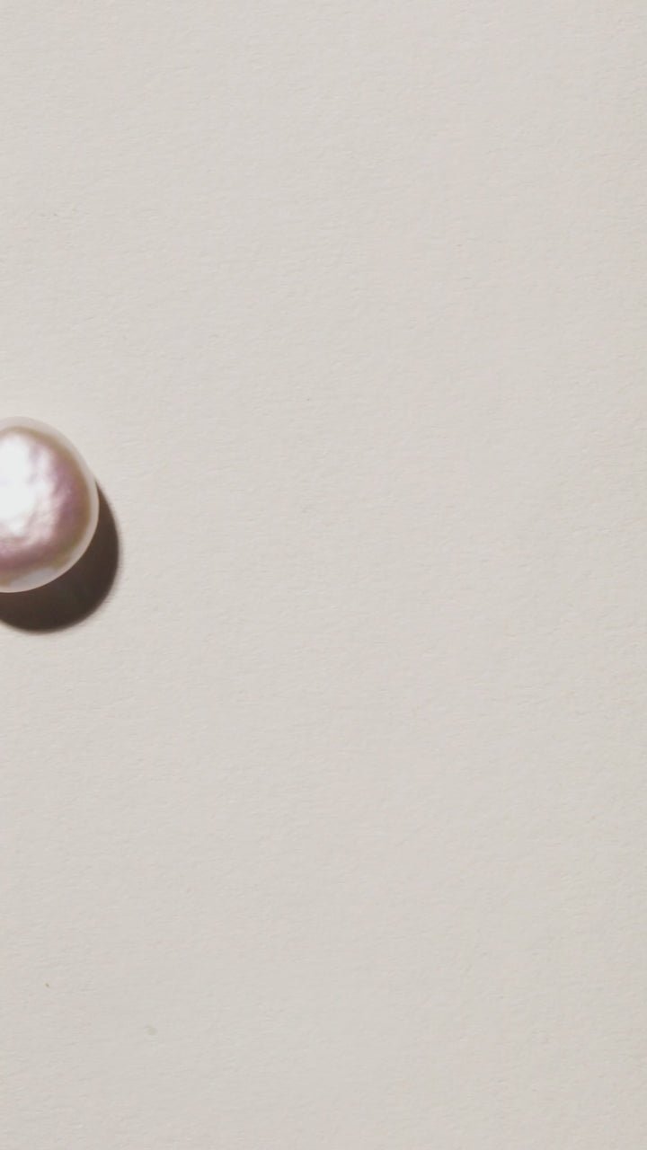 14-16mm Freshwater Pearl 925 Sterling Silver Flower Base Studs Earrings