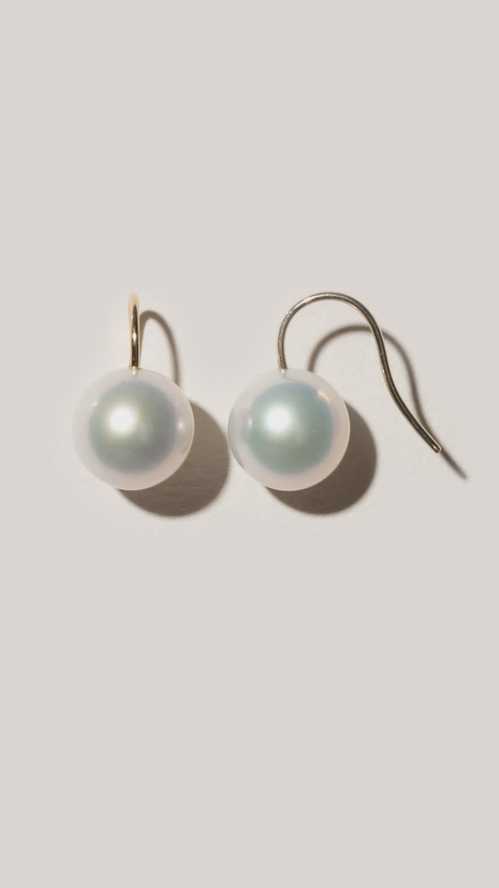 10-11mm Freshwater Edison Pearl 14K Gold French Hook Earrings