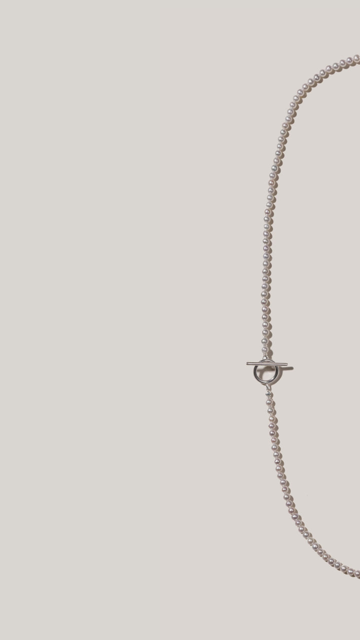 Freshwater Pearl 925 Sterling Silver Toggle Clasps Strand Necklace