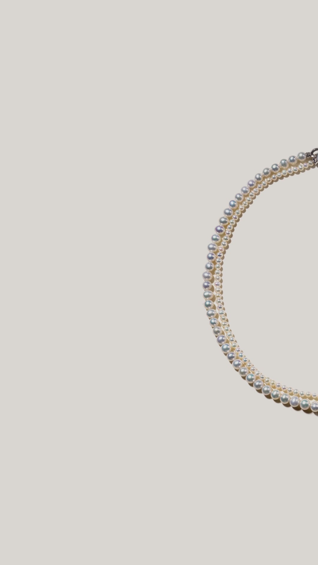 Freshwater Pearl & 925 Sterling Silver Removable Double-Strand Necklace