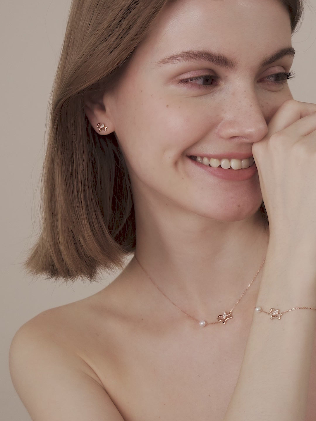 9K Rose Gold Lab-Grown Diamonds Lucky Flying Horse Studs Earrings