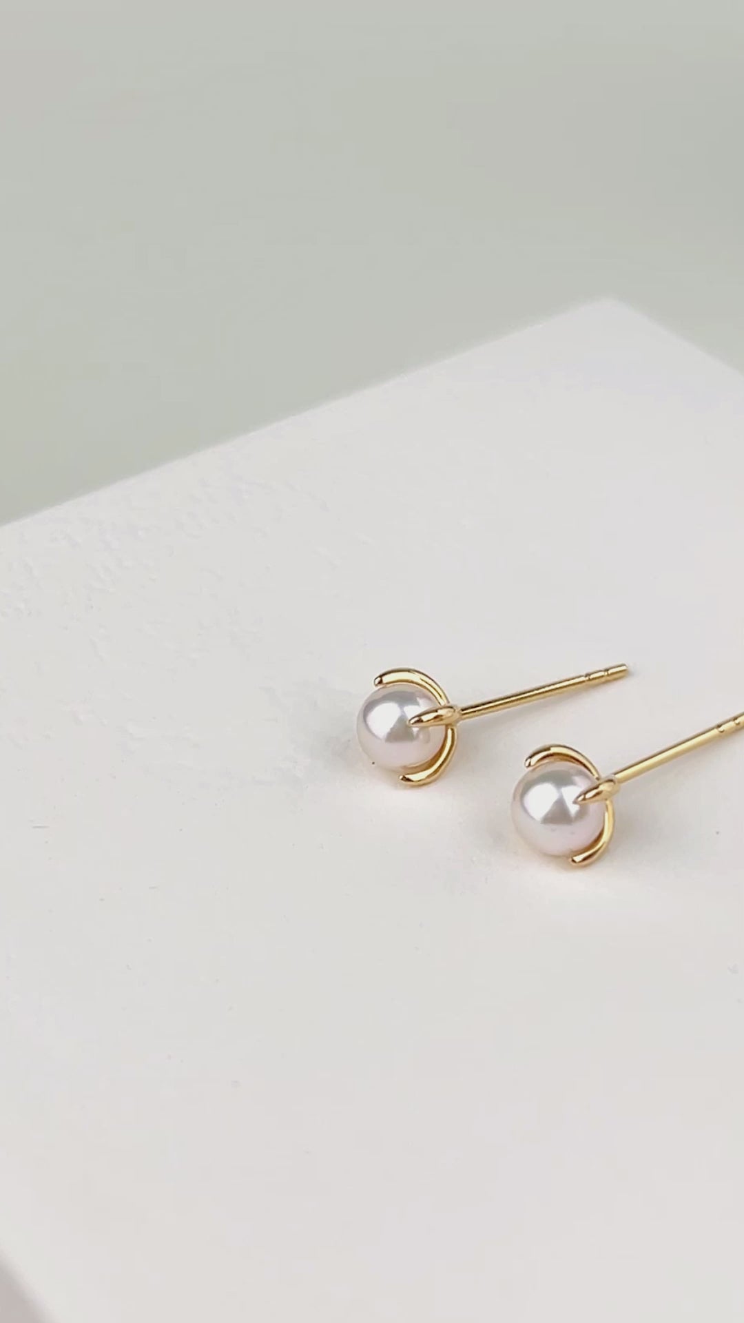 Akoya Pearl 18K Gold Flower-bud Stud Earrings