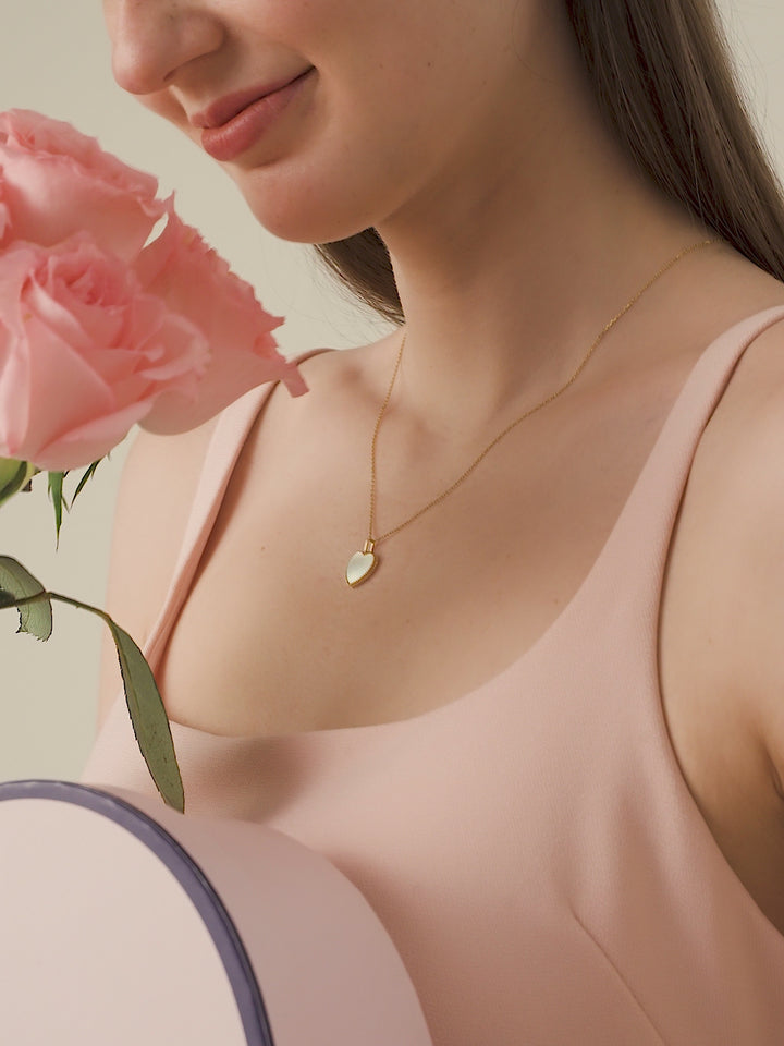 Mother-of-Pearl 18K Gold My Heart Necklace