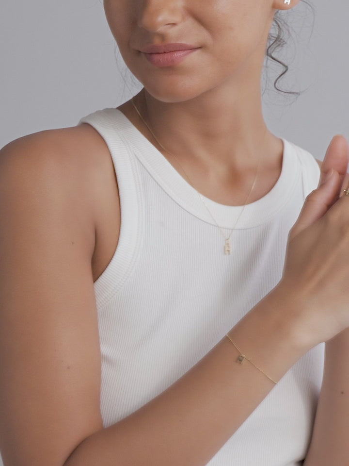 18K Gold Custom Letter Initial Stud Earrings