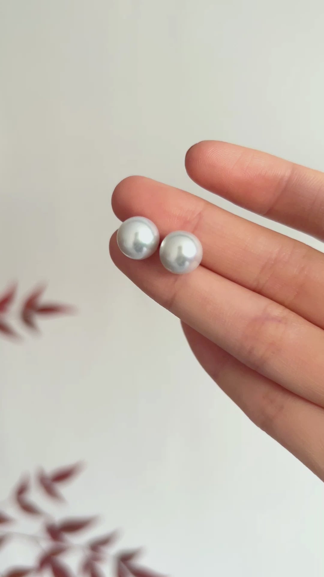 Silver Blue Baroque Akoya 18K Gold Classic Stud Earrings