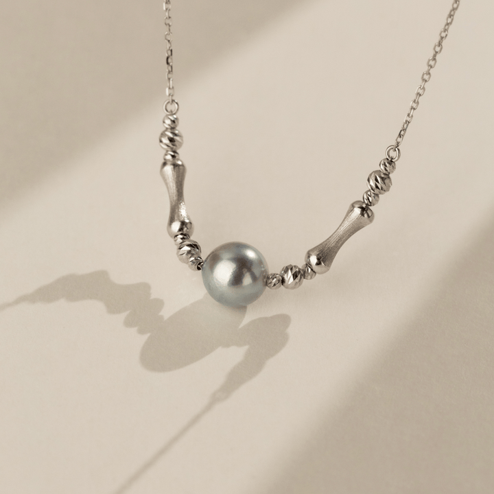 Silver Blue Baroque Pearl 18K Gold Swan Song Necklace - HELAS Jewelry
