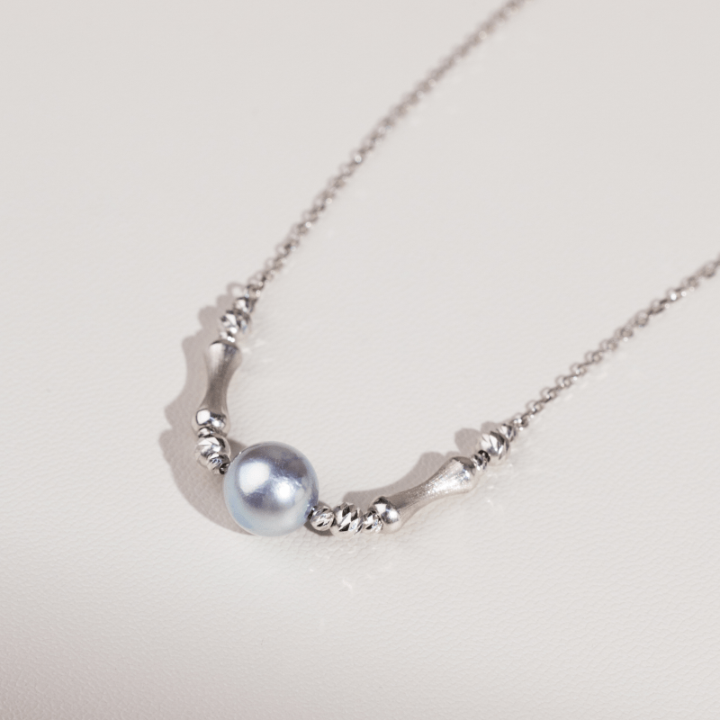 Silver Blue Baroque Pearl 18K Gold Swan Song Necklace - HELAS Jewelry