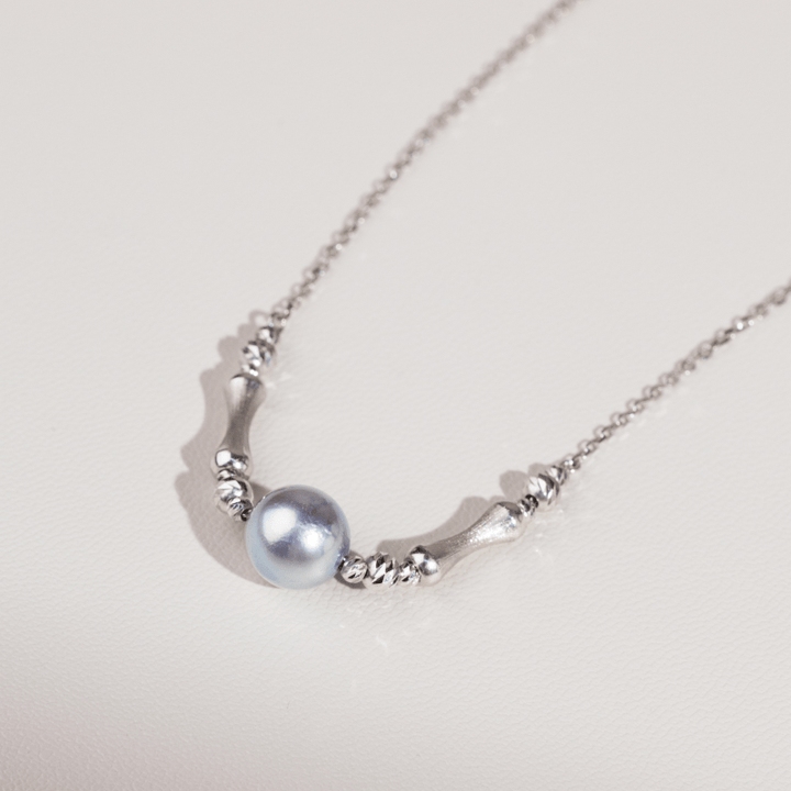 Silver Blue Baroque Pearl 18K Gold Swan Song Necklace - HELAS Jewelry